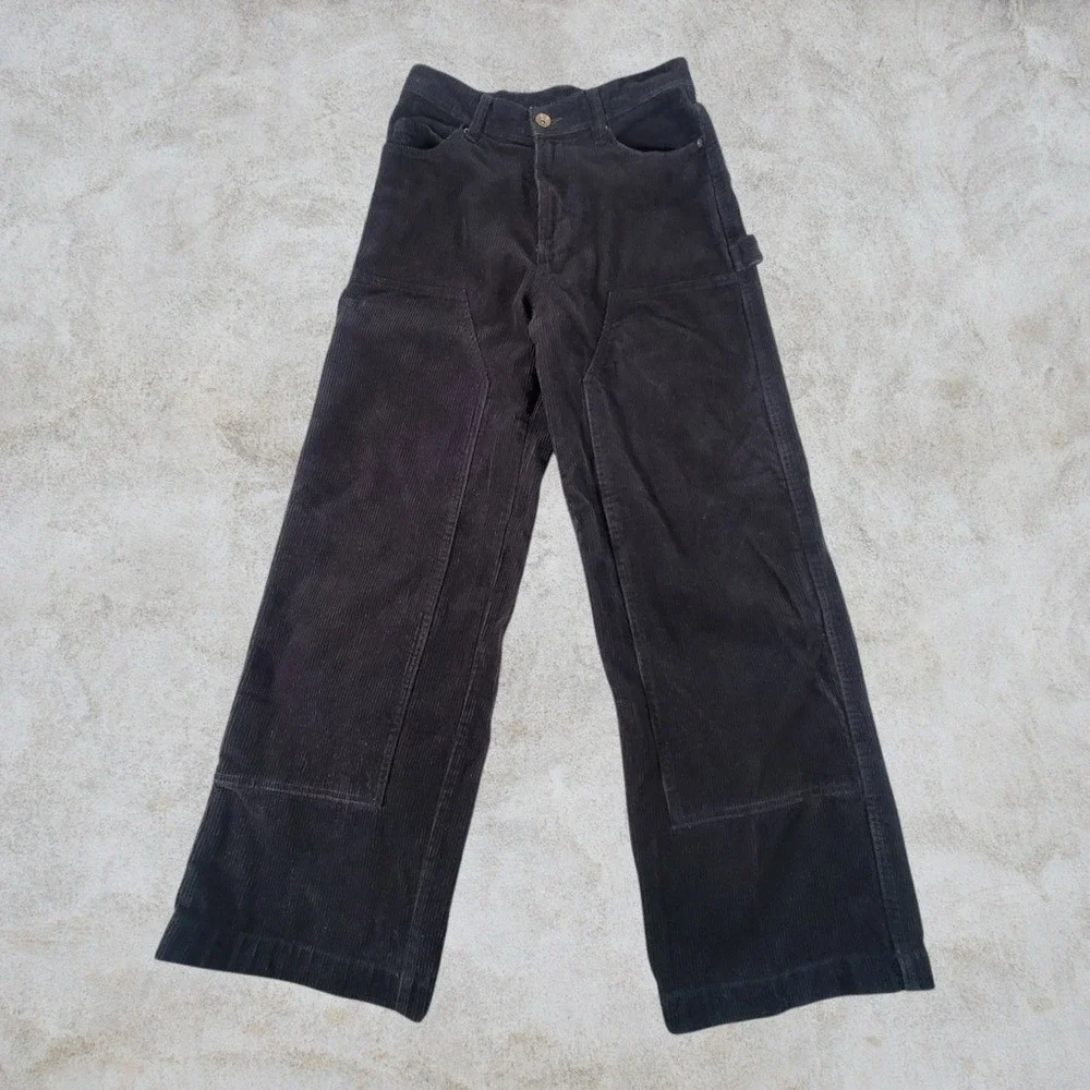 No Boundaries Pants Mens 28x31 Black Corduroy Double Knee Carpenter Baggy Grunge